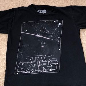 BOYS - Black Star Wars T-Shirt - Size Small